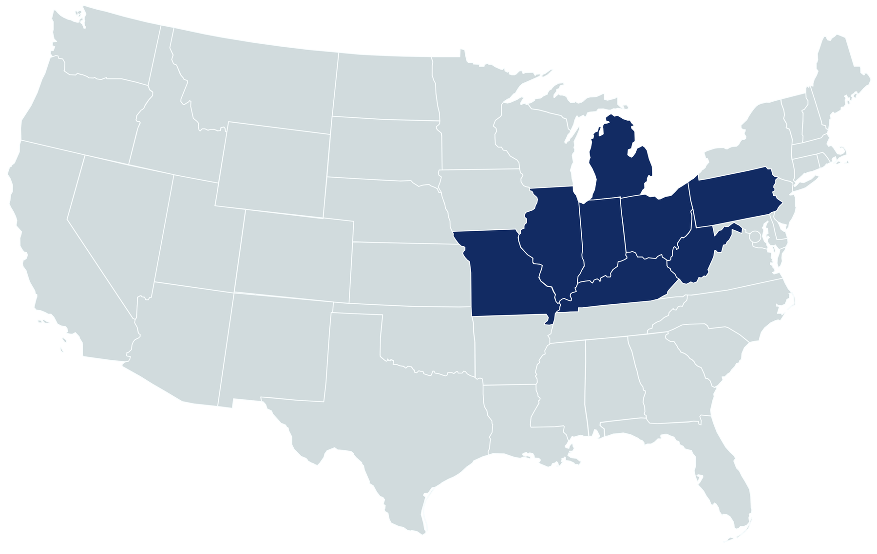 USA Steel Corp Service Area Map